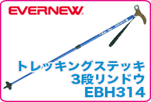 エバニュー トレッキングステッキ3段リンドウ EBH314