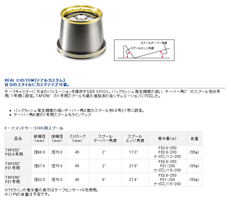 メーカー公式店 ダイワ トーナメントサーフ Z45（替スプール付 ...