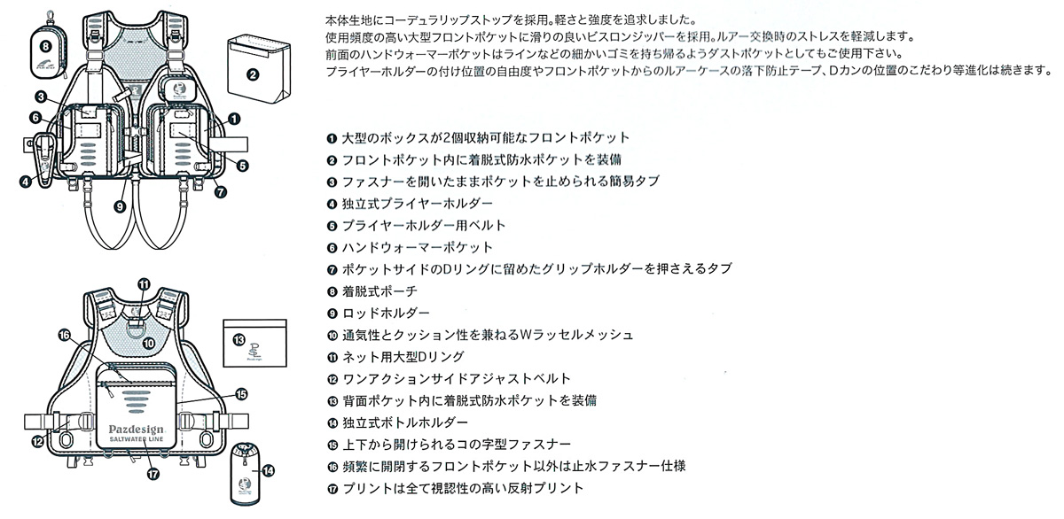 磯/磯釣り/ライフジャケット/パズデザイン PSLコンプリートIII SLV-015