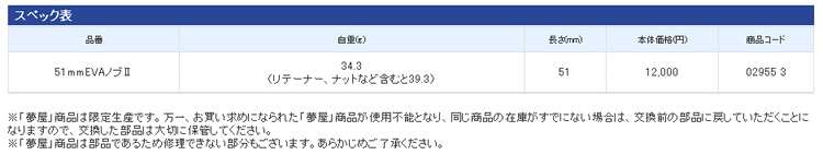 リール 夢屋 汎用シリーズ 夢屋ダブルハンドル 51mmevaノブii