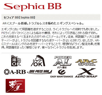 リール/スピニングリール/Sephia BB(セフィアBB) 2500S/2500SDH