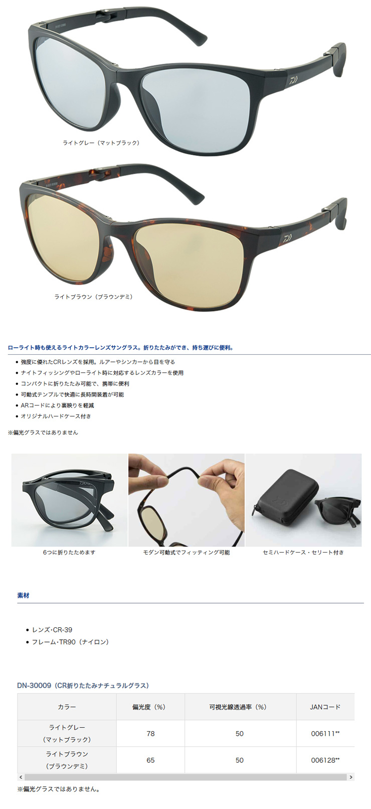 へら へら釣り 偏光グラス Cr折りたたみナチュラルグラスdn 偏光ではありません