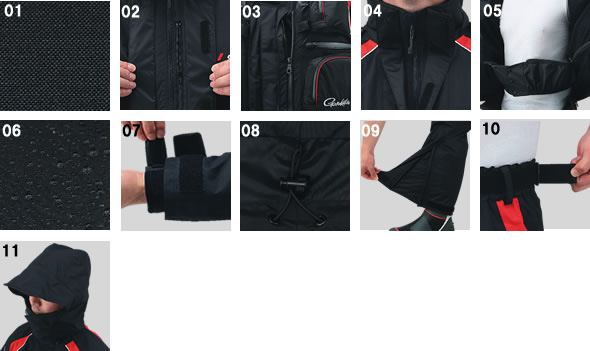 磯/磯釣り/レインウェア/ウィンドアップレインスーツ GM-3234